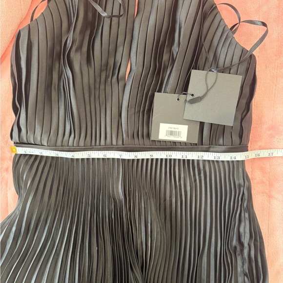 NWT MAC DUGGAL 27457 BLACK SATIN JUMPSUIT Sizes 6 & 8 with POCKETS - Picture 12 of 12